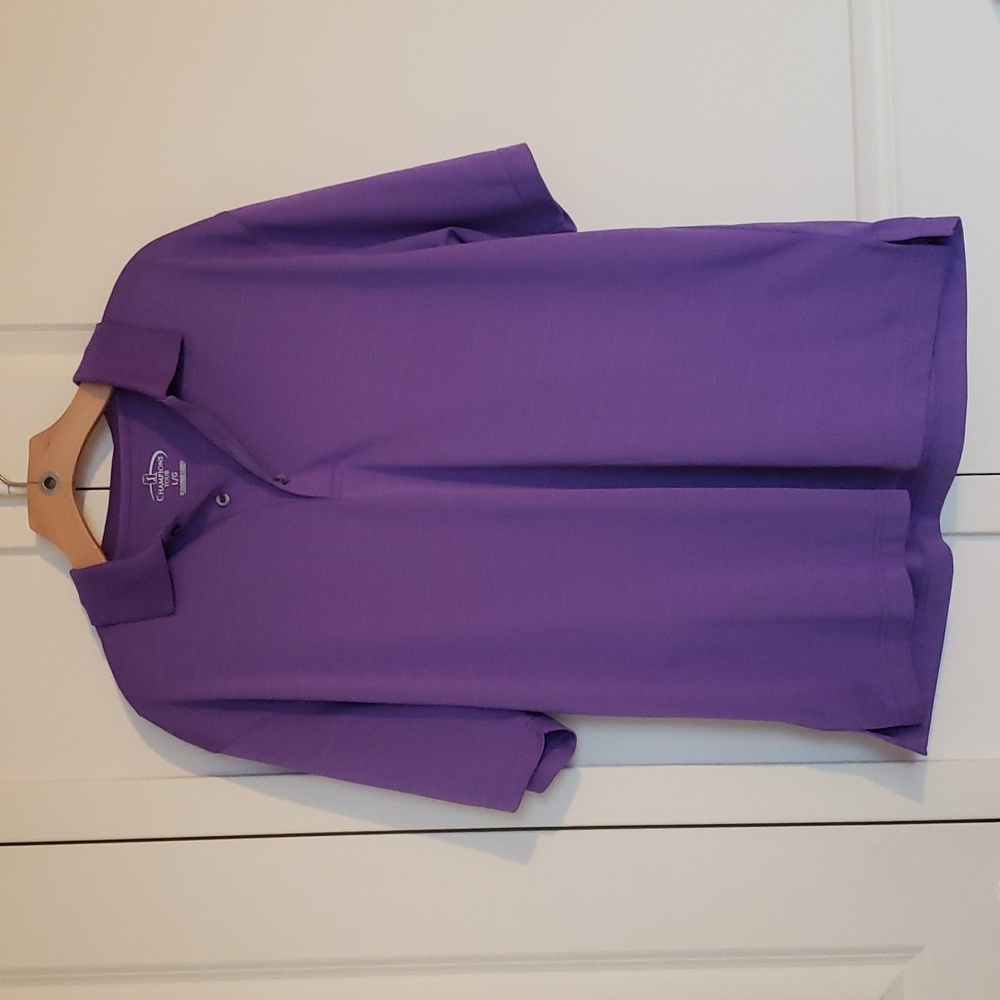Official PGA Champion's Tour Purple Golf Polo Shirt Size Large Like New
